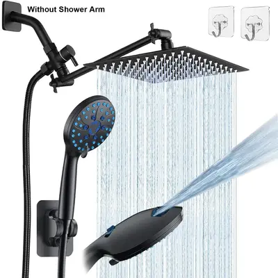 Shower Head with Handheld Spray Combo, 1 Set Bathroom Fixture Sets, Including 8 Inch Rain Shower Head & 8 Spray Settings Ha...