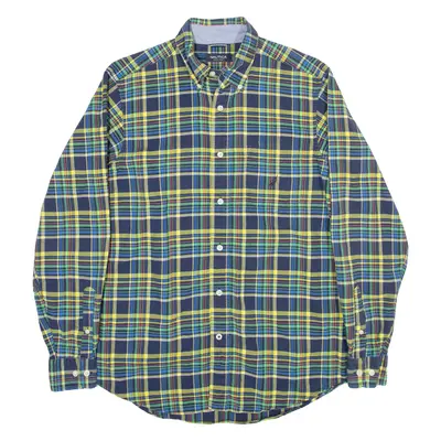 NAUTICA Shirt Blue Plaid Long Sleeve Mens S