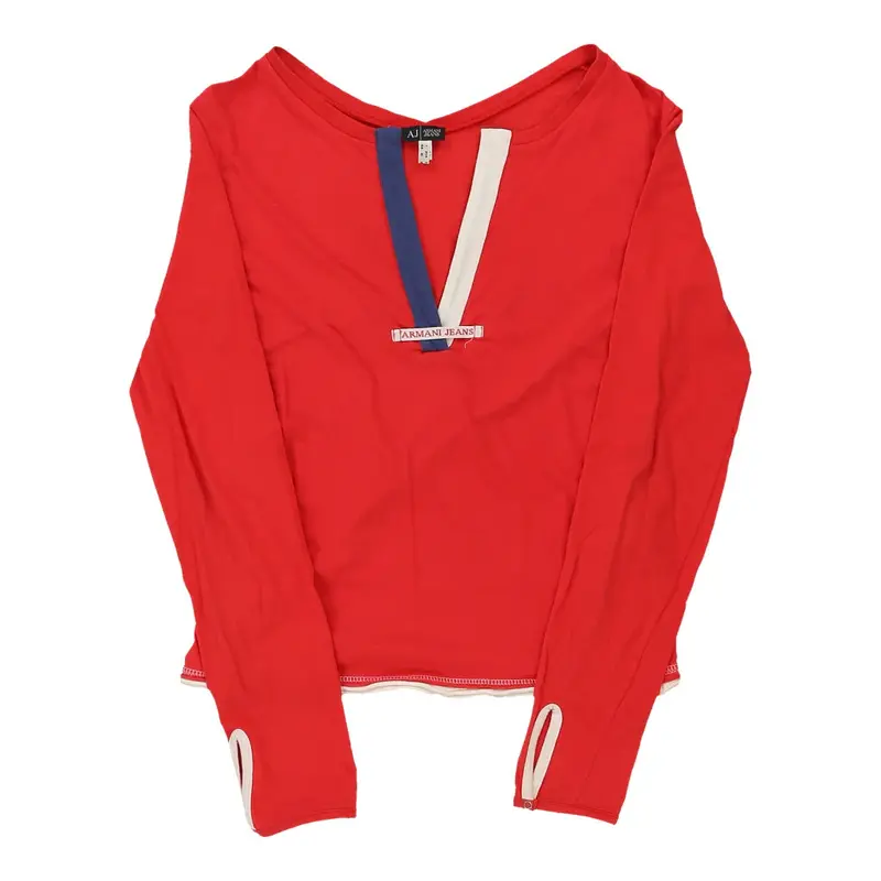 Armani Jeans Jumper - Large Red Cotton | Size: large