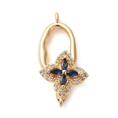 Brass Micro Pave Cubic Zirconia Fold Over Clasps