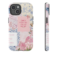 Pink Christian Collage Phone Case, Cute Jesus Phone Case, Religious Gift, iPhone 16 15 14 13 12 11 Pro Max