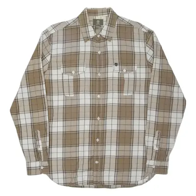 TIMBERLAND Mens Shirt Brown Check Long Sleeve M