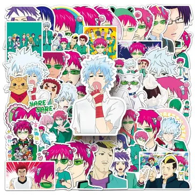 Anime Character Pattern Sticker, 50pcs/set Waterproof Self Adhesive Sticker, DIY Sticker for Gift Greeting Card Water Bottle ...