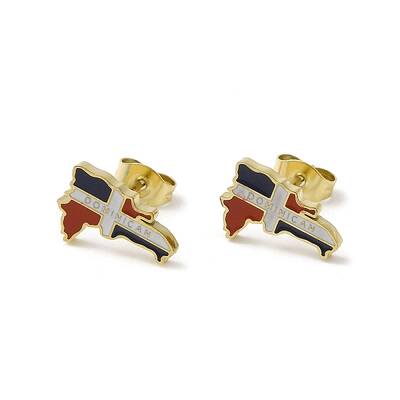 Ion Plating(IP) 304 Stainless Steel Enamel Stud Earrings