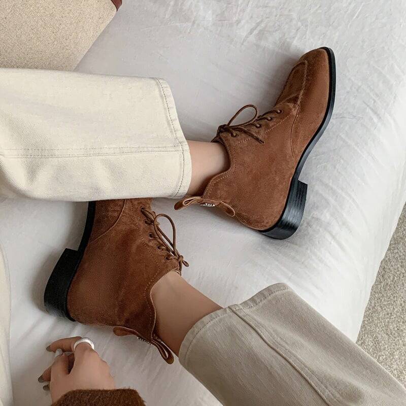 CHIKO Zurina Square Toe Block Heels Ankle Boots