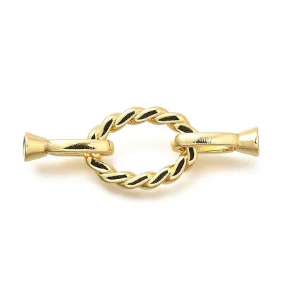 Oval Rack Plating Brass Fold Over Clasps