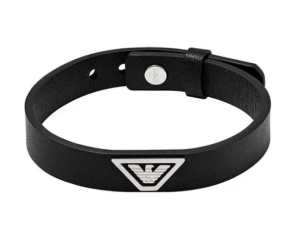 Emporio armani Men's Black Leather Bracelet EGS3128040