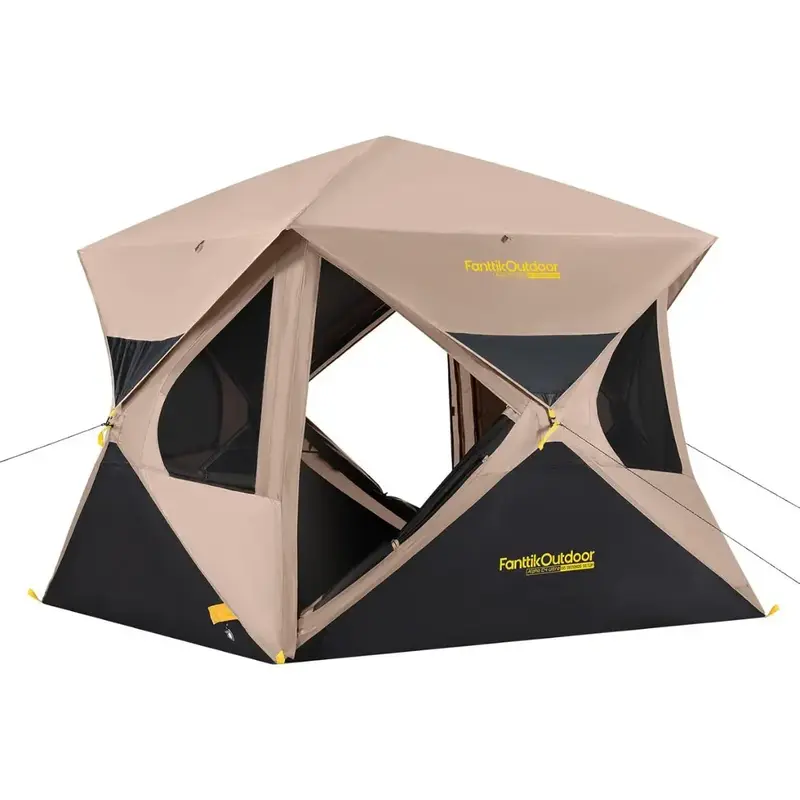 Fanttik Outdoor Alpha C4 Ultra Camping Tent 4 Person Pop Up Instant Cabin Setup in 60 Seconds Portable Hub Tent with Rainfly ...