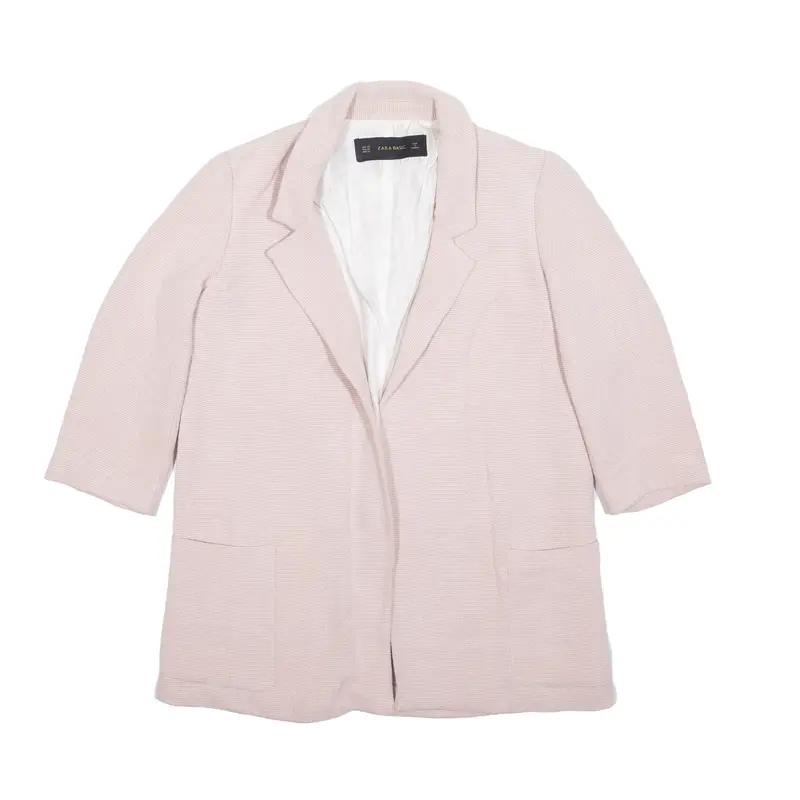 ZARA Basic 3/4 Sleeve Blazer Jacket Pink Womens XS