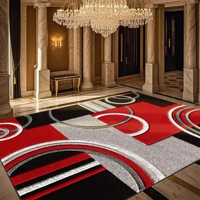 Geometric Pattern Area Rug, 1 Count Non-slip Floor Mat, Decorative Carpet for Home Living Room Bedroom, Home Decor