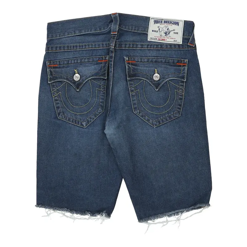 True Religion Skinny Denim Shorts - 34W 12L Blue Cotton