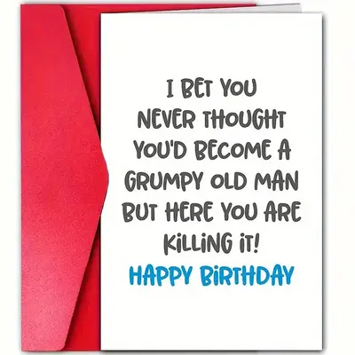 Humorous Birthday Card, 1 Count Letter Pattern Blessing Card with Envelope, Special Birthday Gift for Dad, Greeting Card for ...