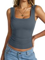Easygala Womens Cotton Ribbed Square Neck Tank Tops Basic Backless Sleeveless Summer Cami Shirts 2025 Soft Womenswear tank to...