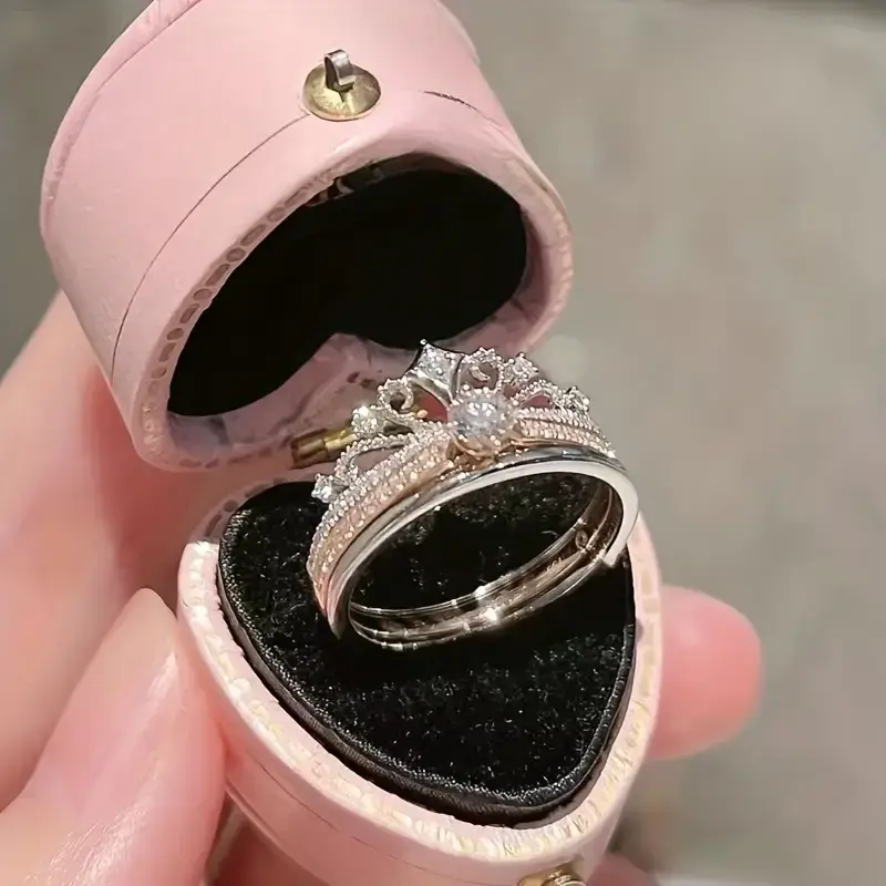 Adjustable  Crown Shape Perfect Gift For Your Love Women's Promise Ring Engagement Wedding Jewelry