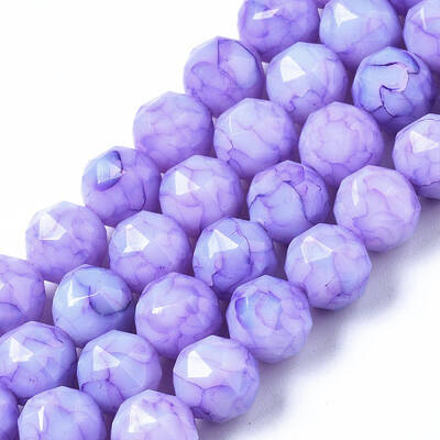 Opaque Baking Painted Glass Beads Strands