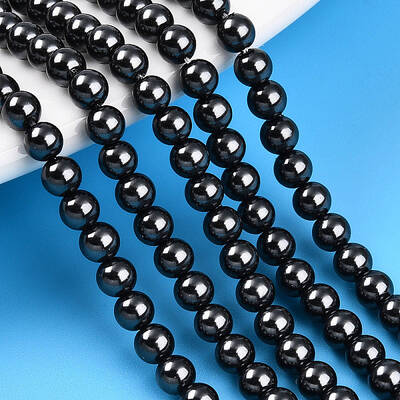 Baking Painted Pearlized Glass Pearl Bead Strands