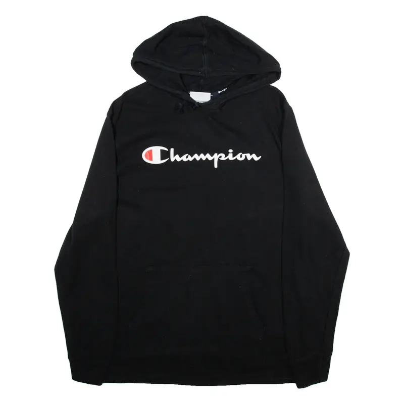CHAMPION Mens Black Hoodie L