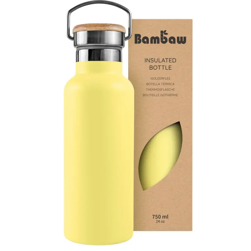 Bambaw Stainless Steel Thermos 750ml Yellow Bundle