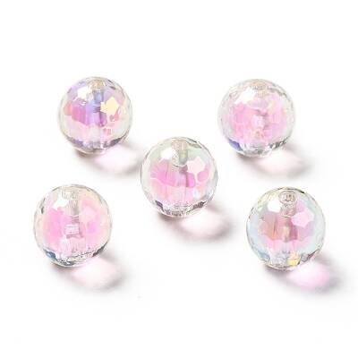 Two Tone UV Plating Rainbow Iridescent Acrylic Beads