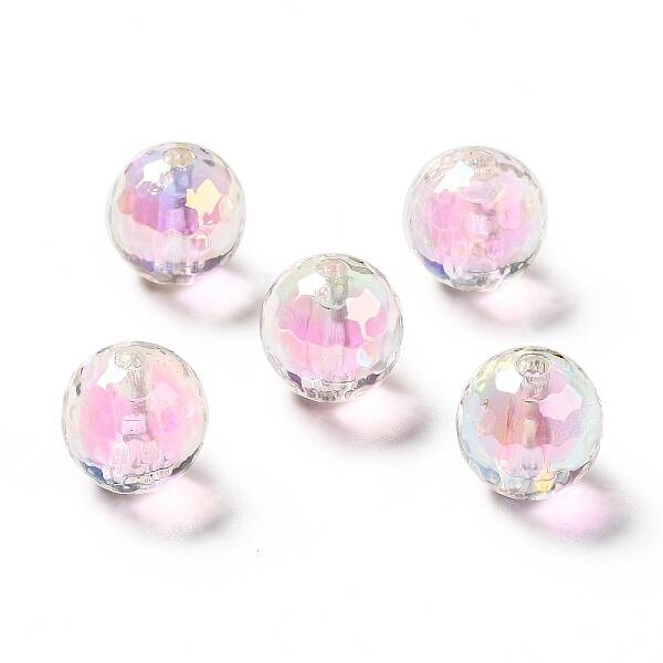 Two Tone UV Plating Rainbow Iridescent Acrylic Beads