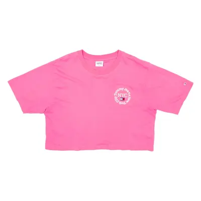 TOMMY HILFIGER Crop Womens T-Shirt Pink XL