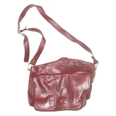Womens Shoulder Bag Red Leather 90s