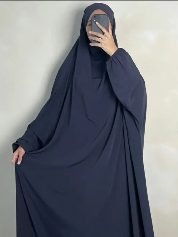 Traditional Middle Eastern Long Robe, Oversized Plain Hooded Caftan, Modest Woven Fabric, All Seasons Wear