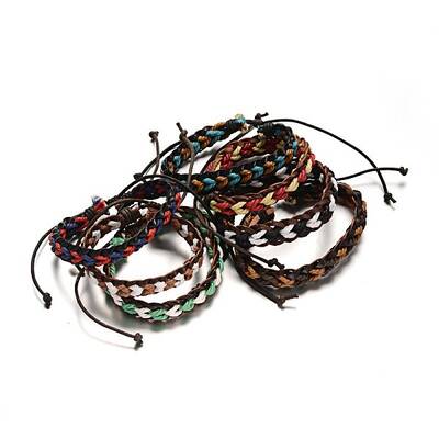 Adjustable Braided Leather Cord Bracelets