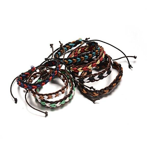 Adjustable Braided Leather Cord Bracelets