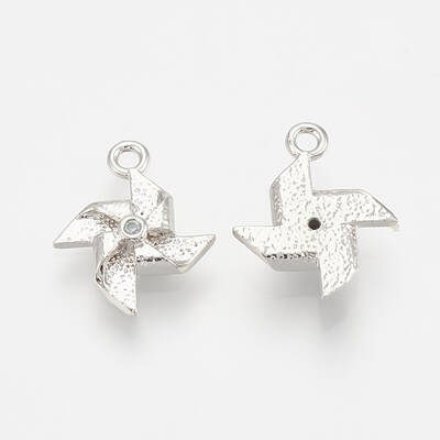 Brass Micro Pave Cubic Zirconia Charms