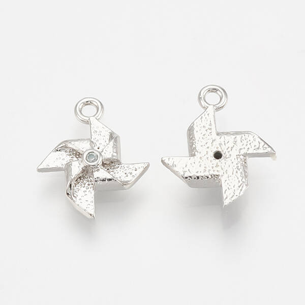 Brass Micro Pave Cubic Zirconia Charms