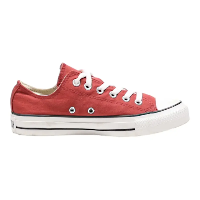 CONVERSE Low Top Trainers Red Canvas Womens UK 4.5