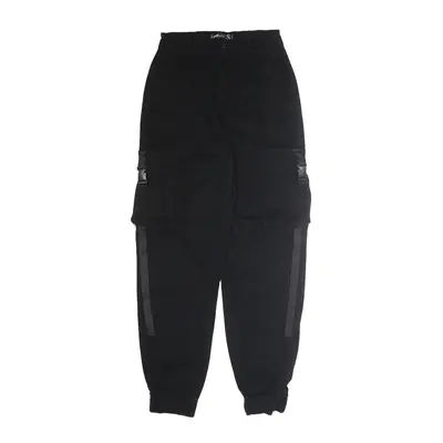FB SISTER Cargo Trousers Black Regular Tapered Womens W26 L28