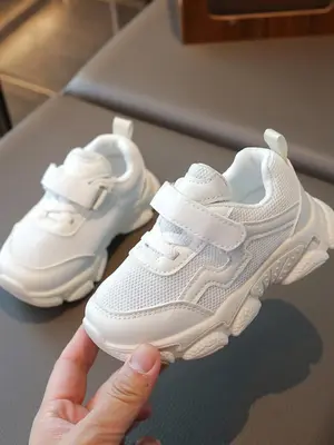 Toddler Boy's Velcro Design Sneakers, Casual Sporty Breathable Comfortable Non-slip Sneakers, All-match Round Toe Shoes for D...