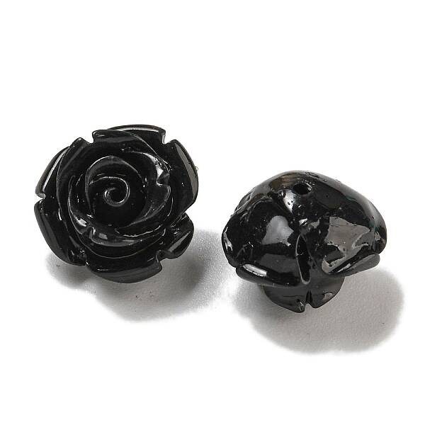Synthetic Coral Dyed Carved Beads