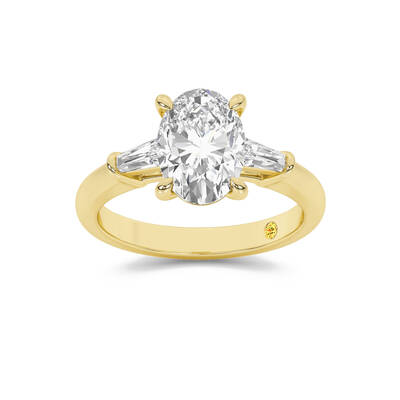 Ignite Three Stone Oval Lab Grown Diamond Engagement Ring | 18K Yellow Gold 2 1/2 CT. TW.