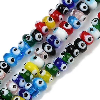 Handmade Evil Eye Lampwork Beads Strands