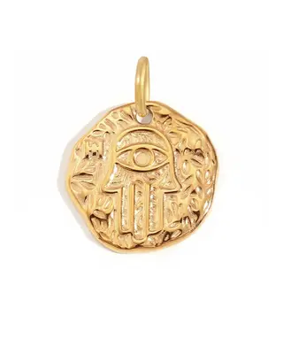 Round Hamsa Charm | Metal Color: Gold