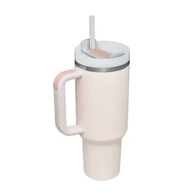 40 Oz Tumbler With Handle Straw Insulated, Stainless Steel Spill Proof Vacuum Coffee Cup Tumbler With Lid Tapered Mug Gifts F...