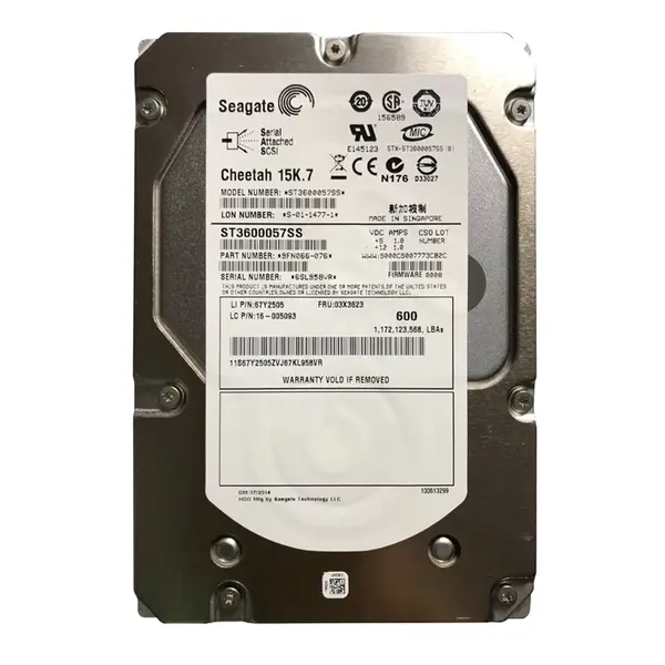03X3623 IBM 600GB 6Gb/s SAS 15000 3.5-inch 16MB Hard Drive