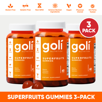 3 Bottles of Goli SuperFruits Beauty Gummy Vitamin - Collagen, Mixed Fruit, Vegan, Plant-Based, Non-GMO, Gluten-Free & Gelati...