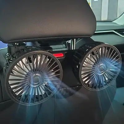 Car Backseat Fan, USB Powered Adjustable Car Backseat Fan, 360° Rotatable Cooling Air Fan for Rear Seat Passenger, Portabl...