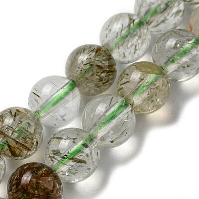 Natural Green Rutilated Quartz Beads Strands