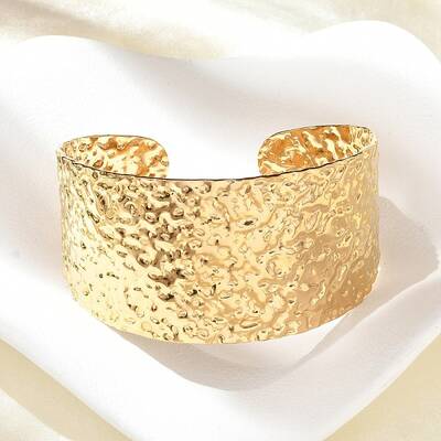 304 Stainless Steel Textured Cuff Bangles for Women