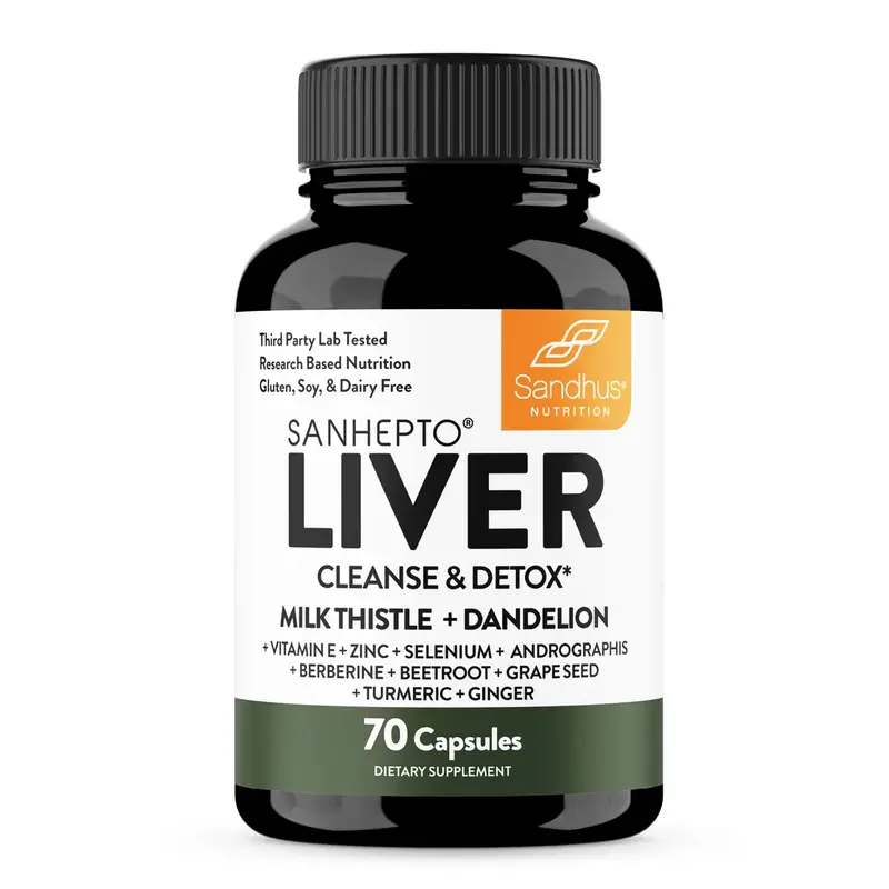 【Sandhus】Liver Cleanse & Detox Supports 11 Ingredient Blend Milk Thistle, Dandelion, Turmeric, Ginger Extract, Beet, Zinc...