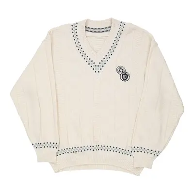 Unbranded V-neck Jumper - Large White Cotton