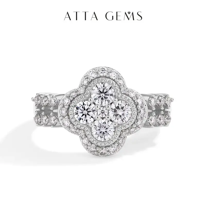Total 1.3 Carat D/VVS1 Color Synthetic Moissanite Ring for Man and Women For Daily Wear and Gift For Engagement Wedding Ring ...