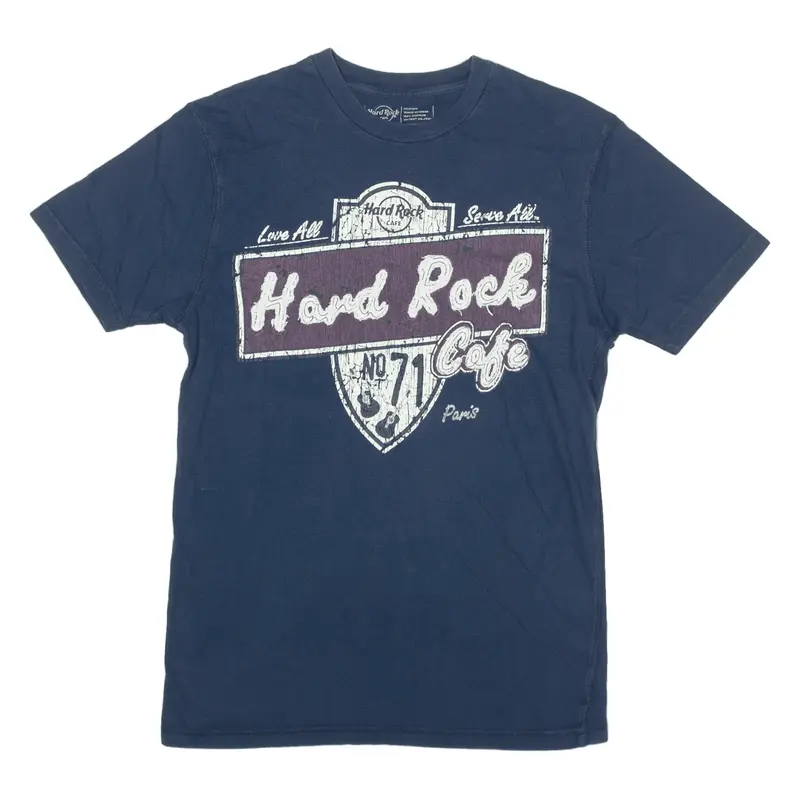 HARD ROCK CAFE Paris T-Shirt Blue Short Sleeve Mens M