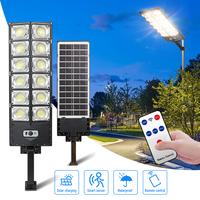 LED Solar Powered Flood Light , 10000LM 6500K Waterproof Motion Sensor with Remote Control,Dusk to Dawn Commercial Area Light...