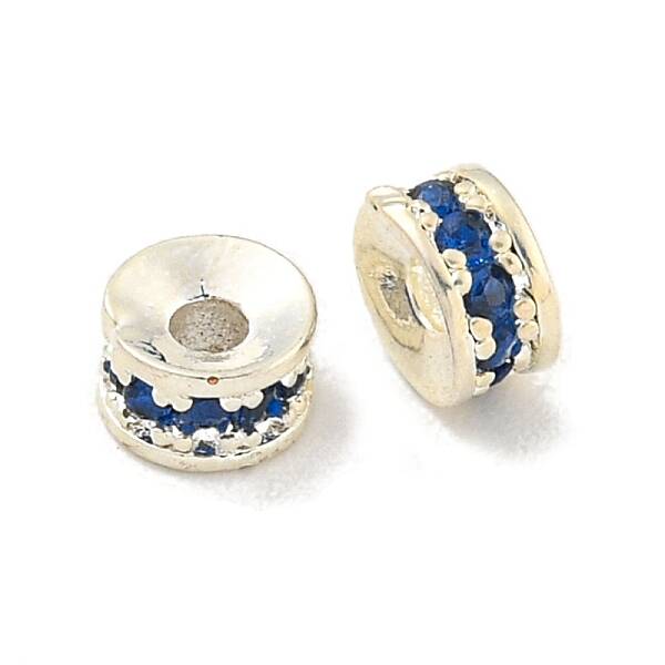 Brass Cubic Zirconia Spacer Beads